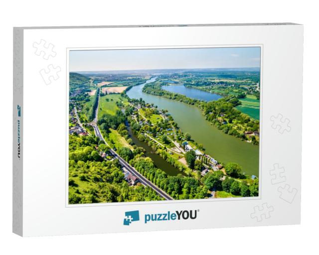 Aerial View of the Seine River At Chateau Gaillard in Nor... Jigsaw Puzzle