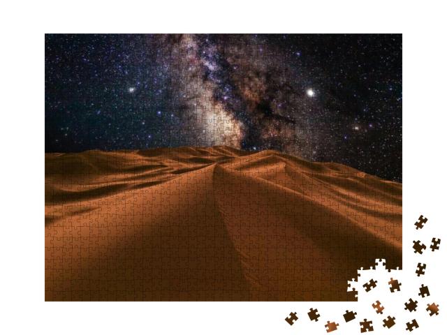 Amazing Views of the Sahara Desert Under the Night Starry... Jigsaw Puzzle with 1000 pieces