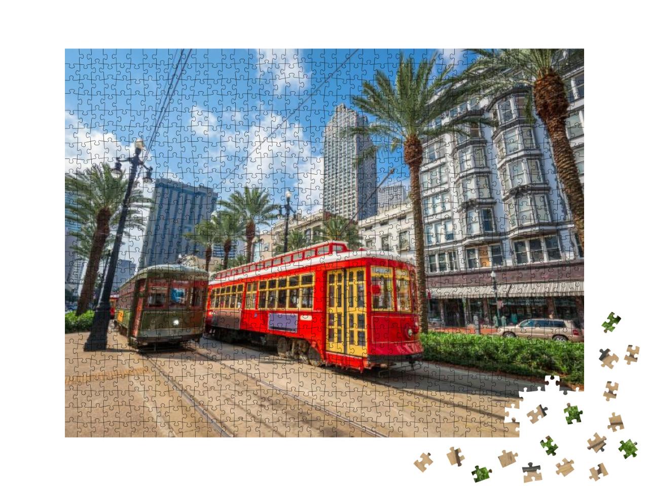 New Orleans, Louisiana, USA Downtown Cityscape with & Trol... Jigsaw Puzzle with 1000 pieces