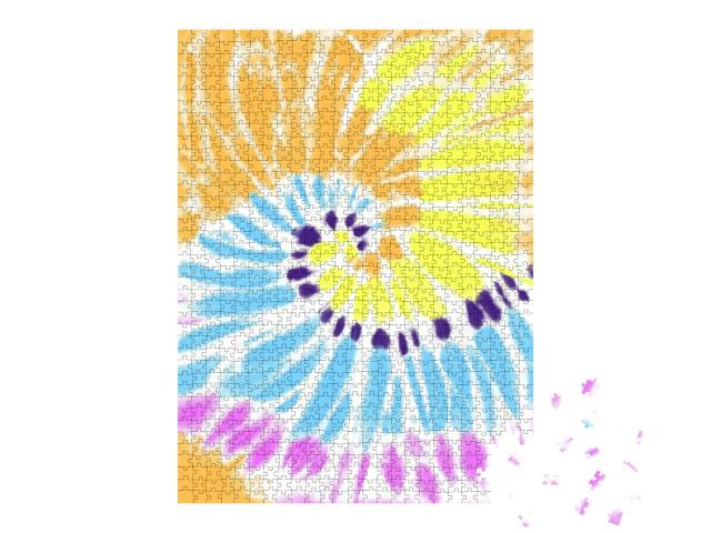 Halftone Tie Dye Swirl Effect... Jigsaw Puzzle with 1000 pieces