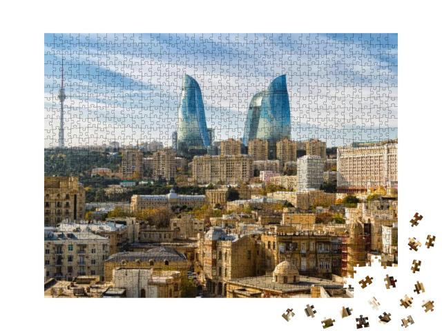 Panoramic View of Baku - the Capital of Azerbaijan Locate... Jigsaw Puzzle with 1000 pieces