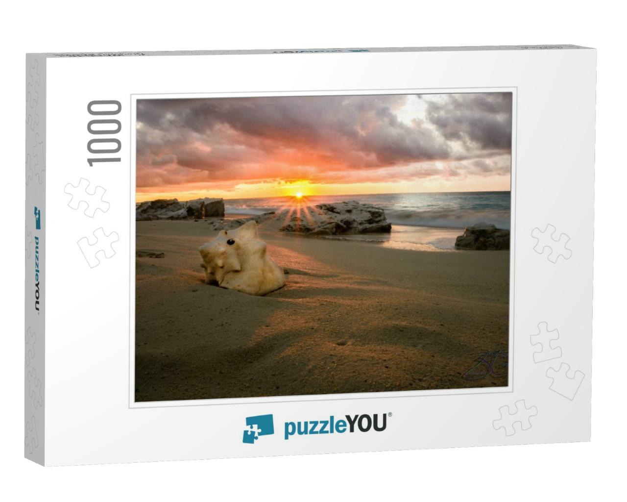 Sunset At Leeward, Providenciales, Turks & Caicos Islands... Jigsaw Puzzle with 1000 pieces