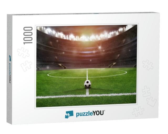 Soccer Ball in the Stadium... Jigsaw Puzzle with 1000 pieces