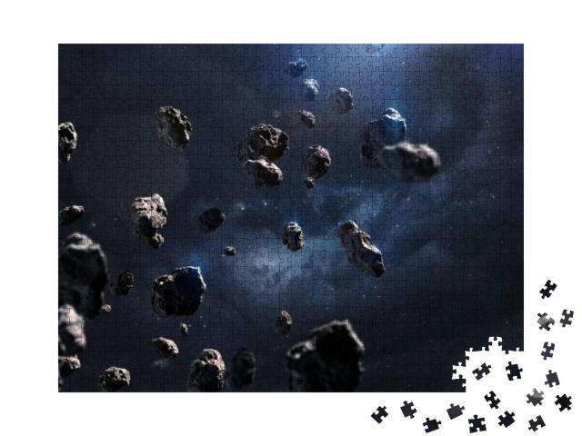 Meteorites. Deep Space Image, Science Fiction Fantasy in... Jigsaw Puzzle with 1000 pieces
