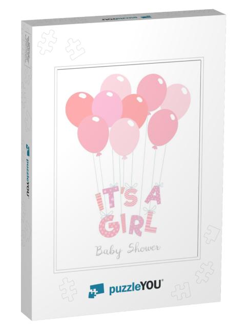 Baby Shower Invitation for Girls. Its a Girl... Jigsaw Puzzle