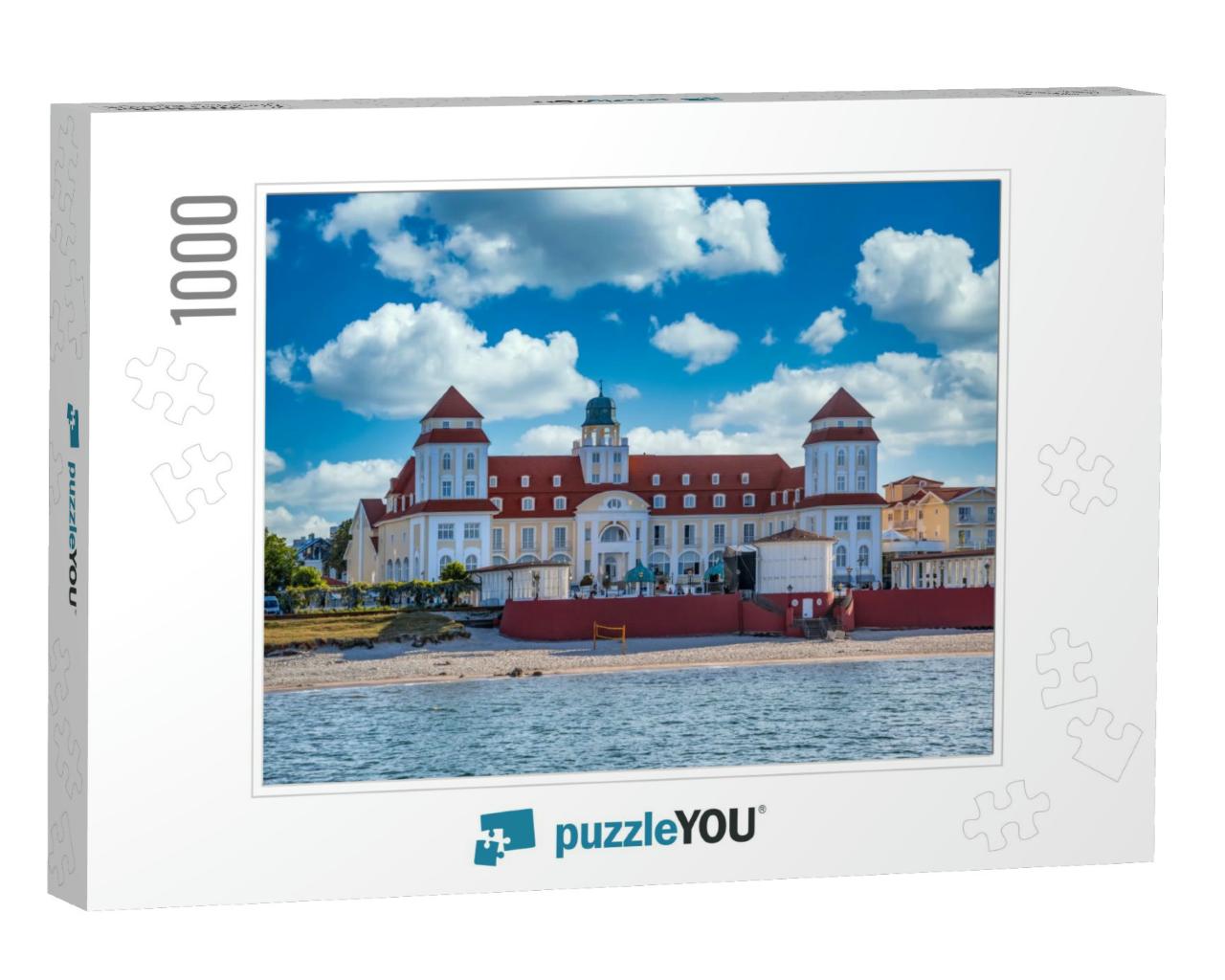 Beach in Binz on the Island of Ruegen with Tourist Info... Jigsaw Puzzle with 1000 pieces