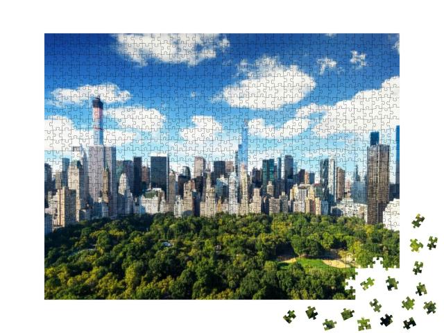 New York City - Central Park View to Manhattan with Park... Jigsaw Puzzle with 1000 pieces