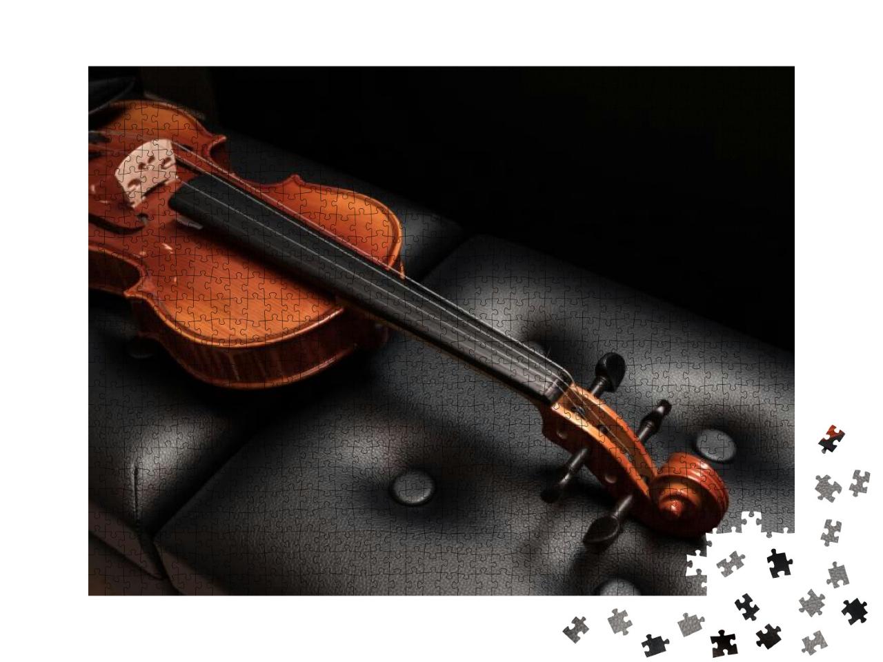 Fiddle. Violin Isolated on White... Jigsaw Puzzle with 1000 pieces