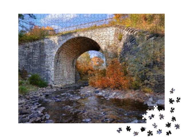 Keystone Stone Arch Bridge, Ramsay, Michigan... Jigsaw Puzzle with 1000 pieces