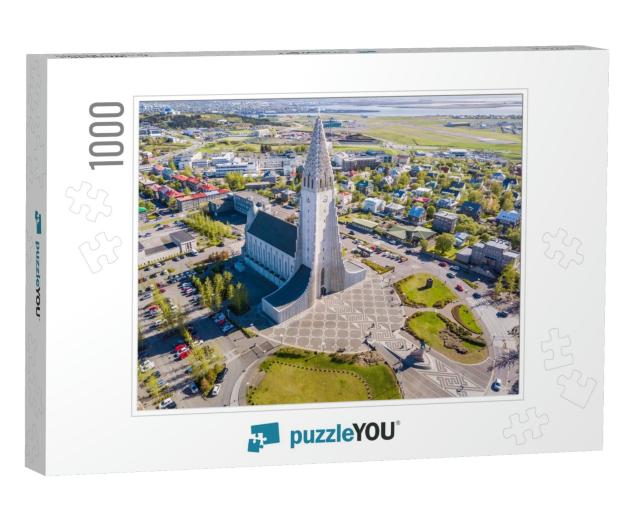 Modern Iceland Reykjavik Architecture. Aerial Photo. Reli... Jigsaw Puzzle with 1000 pieces