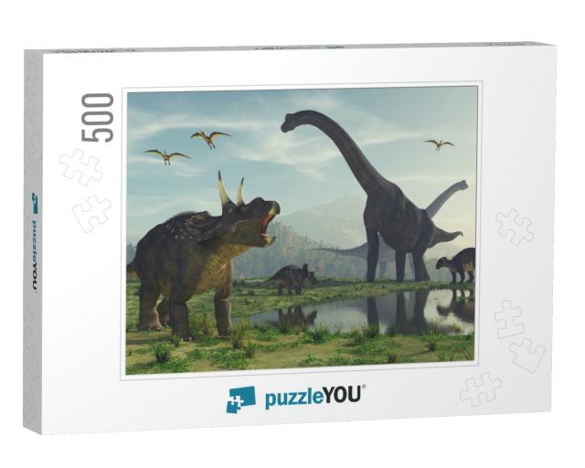 3D Render Dinosaur. This is a 3D Render... Jigsaw Puzzle with 500 pieces