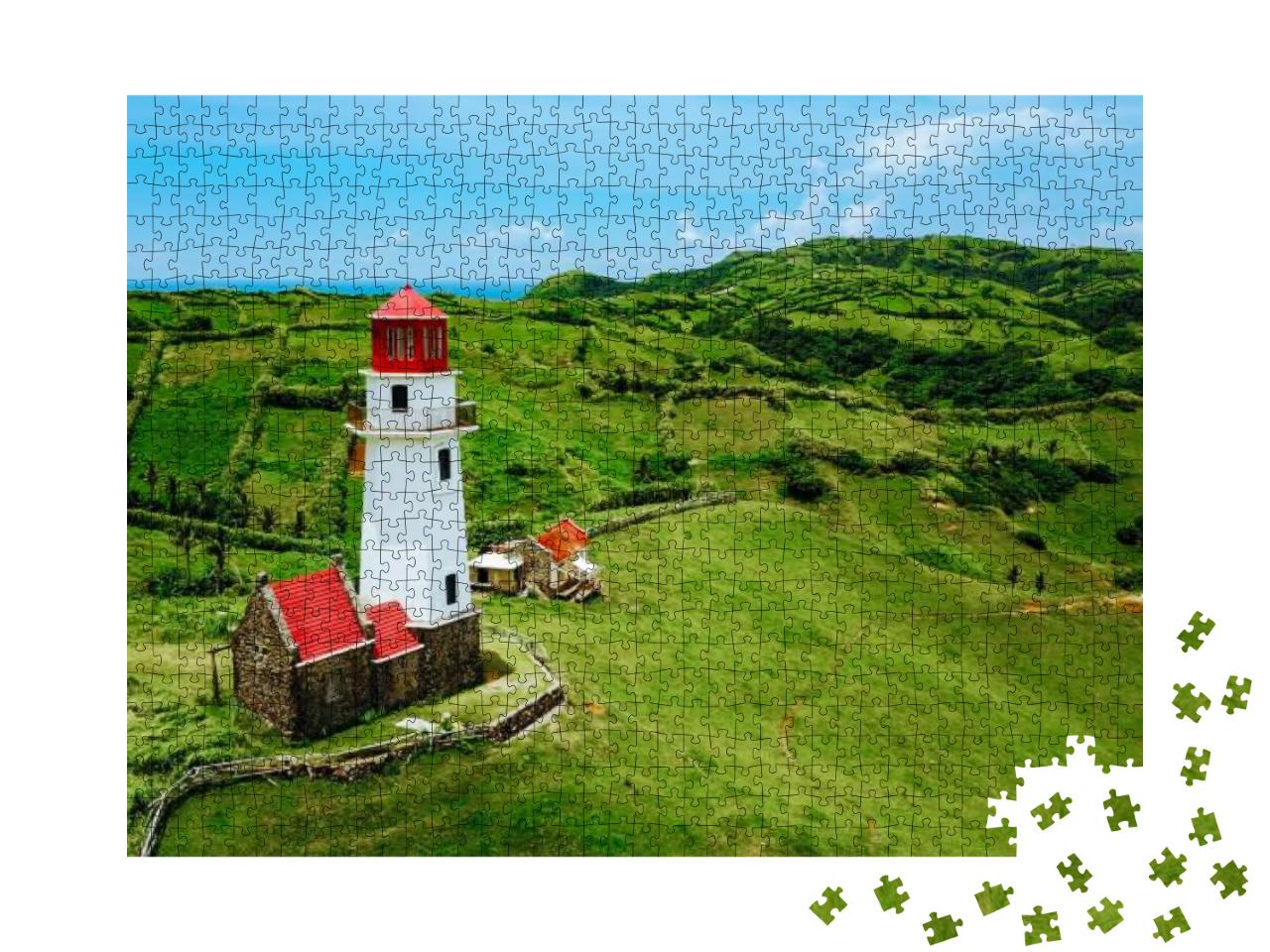 Drone Shot of Mahatao Tayid Lighthouse on Top Rolling Hil... Jigsaw Puzzle with 1000 pieces