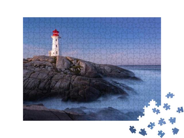 Peggys Cove Lighthouse... Jigsaw Puzzle with 500 pieces
