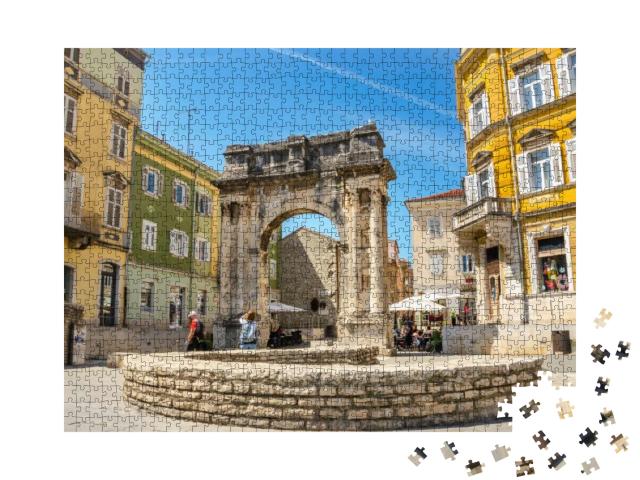 Ancient Roman Triumphal Arch or Golden Gate & Square in P... Jigsaw Puzzle with 1000 pieces