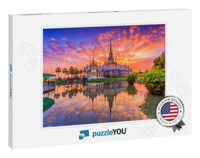 Landmark Wat Thai, Sunset in Temple At Wat None Kum in Na... Jigsaw Puzzle