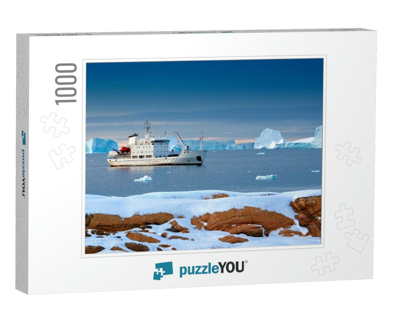 A Tourist Icebreaker Moored Off the North West Coast of t... Jigsaw Puzzle with 1000 pieces