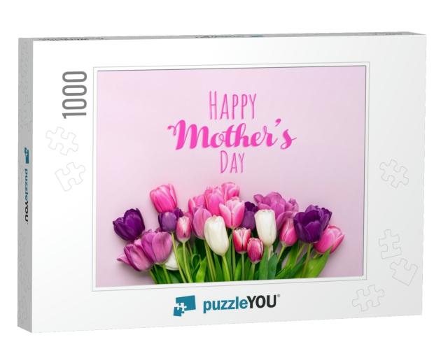 Happy Mothers Day Concept Bouquet of Tulips... Jigsaw Puzzle with 1000 pieces