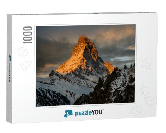 Scenic Sunrise View of Matterhorn, One of the Most Famous... Jigsaw Puzzle with 1000 pieces