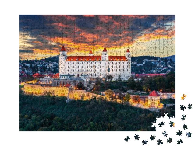 Bratislava Castle At Sunset, Bratislava, Slovakia... Jigsaw Puzzle with 1000 pieces