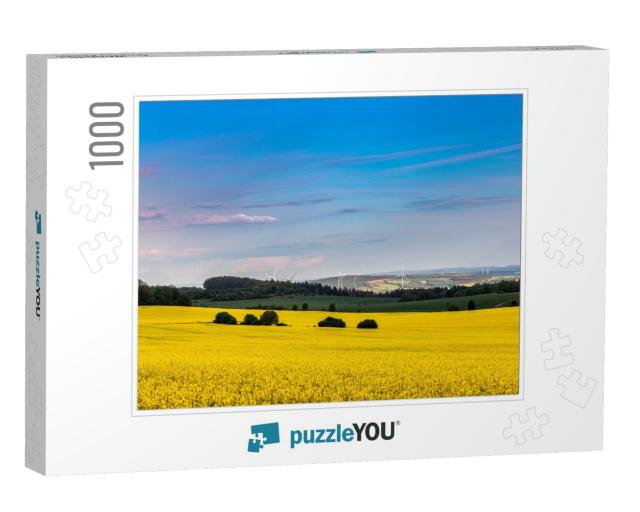 Canola Field in Hainich National Park, Thuringia, Germany... Jigsaw Puzzle with 1000 pieces