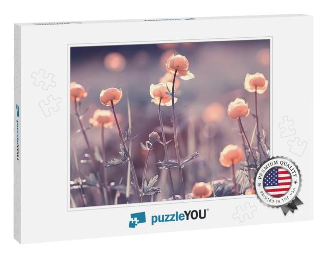 Vintage Background Little Flowers, Nature Beautiful, Toni... Jigsaw Puzzle