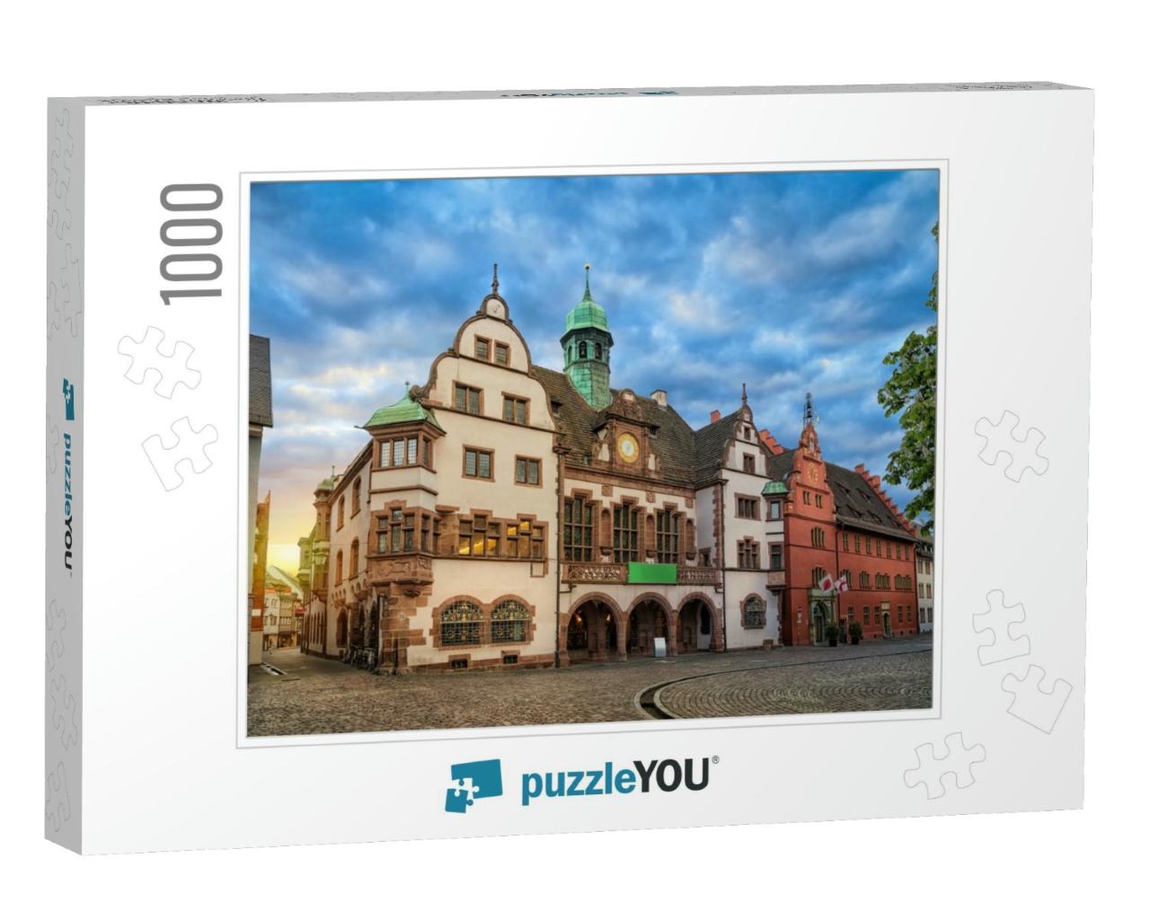 Old Town Hall Altes Rathaus on Sunrise in Freiburg Im Bre... Jigsaw Puzzle with 1000 pieces