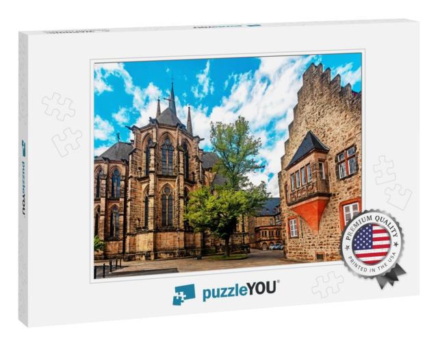 Marburg, Elisabethkirche. St. Elizabeth Church in Marburg... Jigsaw Puzzle