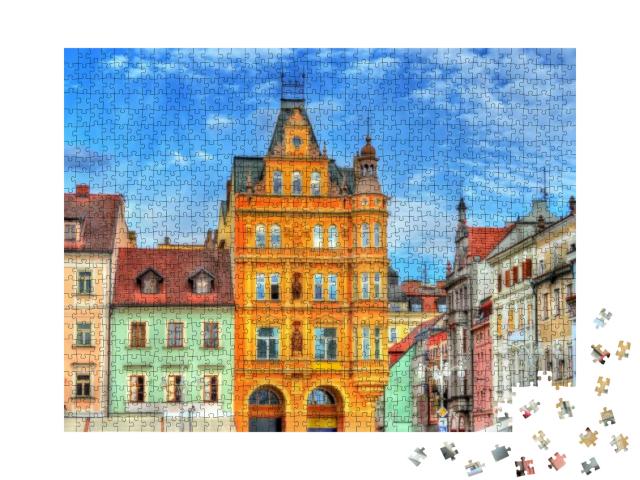 Buildings in the Old Town of Ceske Budejovice - South Boh... Jigsaw Puzzle with 1000 pieces