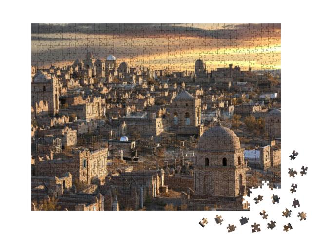 Mizdakhan Cemetery At the Sunset, in Nukus, Uzbekistan... Jigsaw Puzzle with 1000 pieces