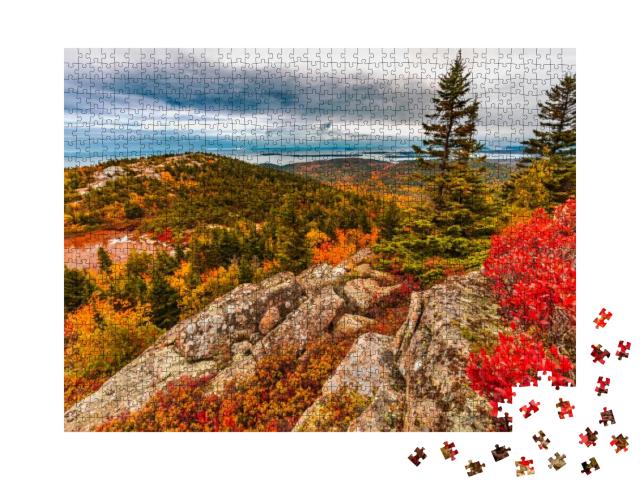 Autumn Fall Colors in Acadia National Park Island in Main... Jigsaw Puzzle with 1000 pieces