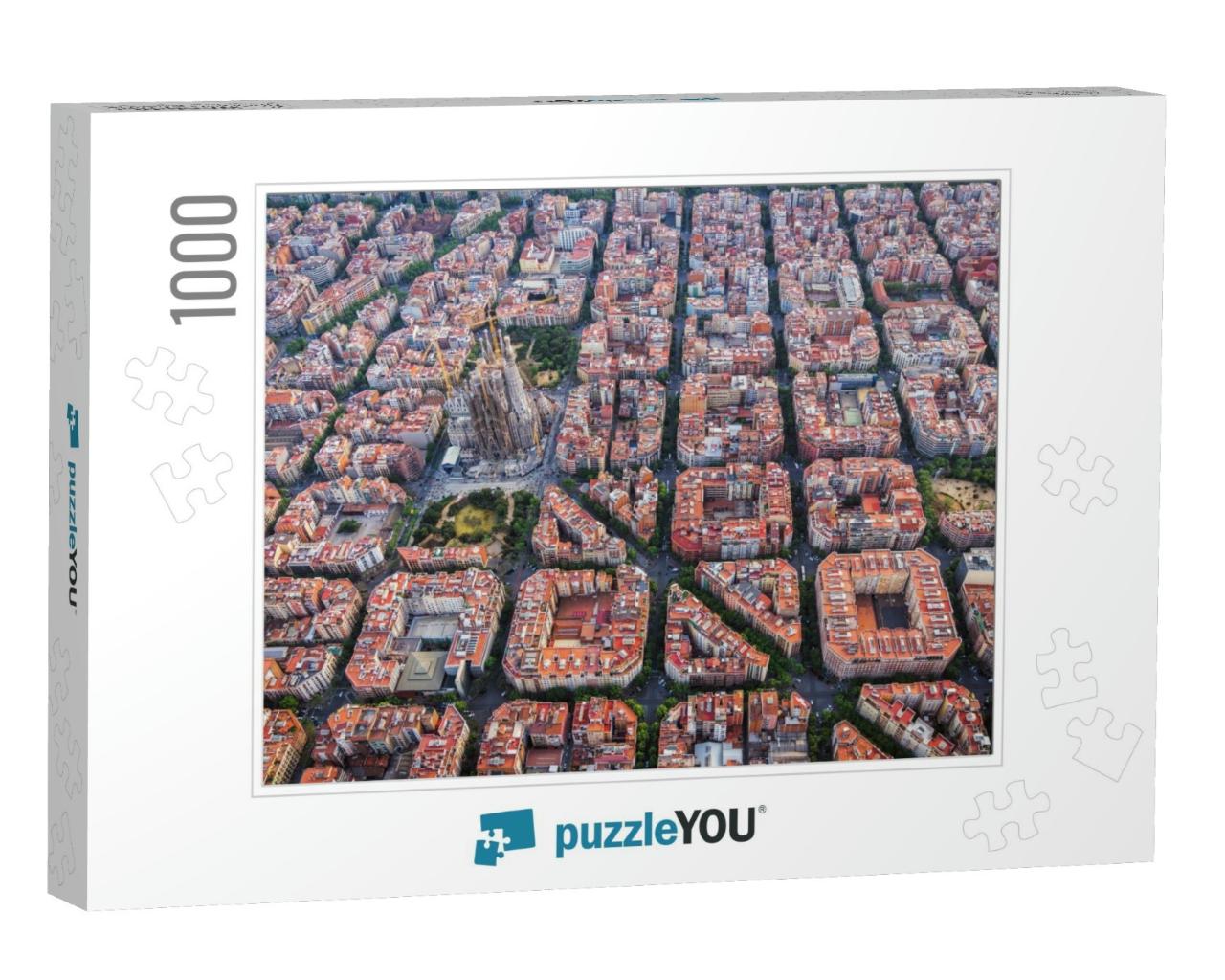 Aerial View of Barcelona Example Residential District & F... Jigsaw Puzzle with 1000 pieces