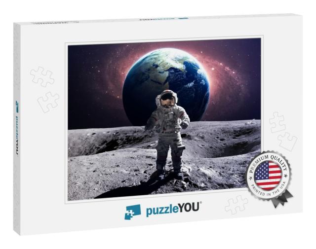 Brave Astronaut At the Spacewalk on the Moon. This Image... Jigsaw Puzzle