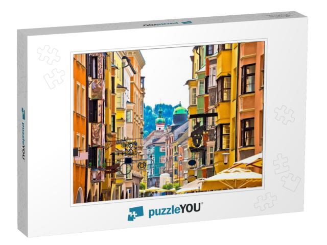 Historic Street of Innsbruck View, Alpine City in Tirol... Jigsaw Puzzle