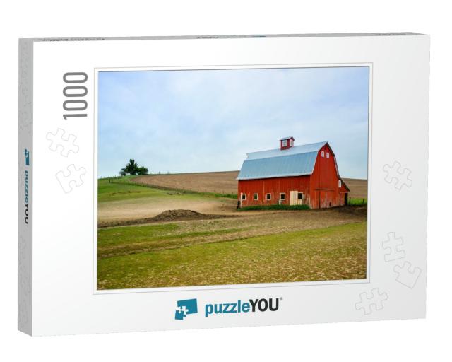 Red Barn in Wheat Field, Wa-Usa... Jigsaw Puzzle with 1000 pieces