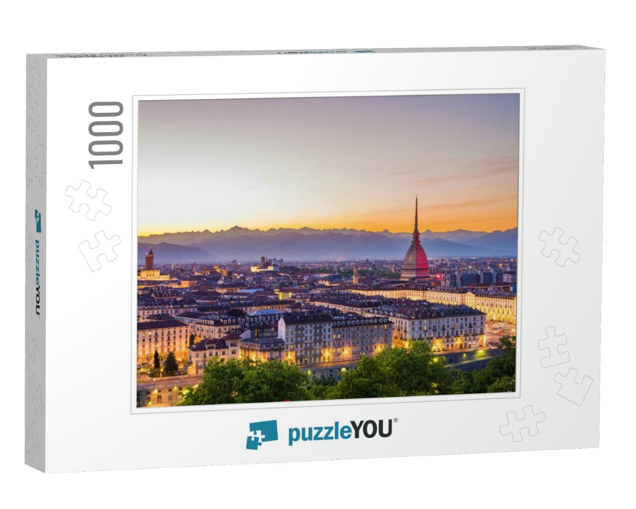 Italia Torino Skyline Turin, Italy, Cityscape At Sunset... Jigsaw Puzzle with 1000 pieces