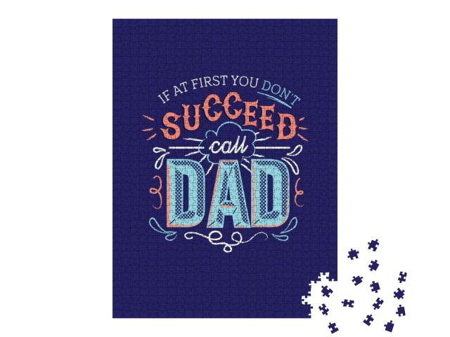 Fathers Day Graphic Typographic Card... Jigsaw Puzzle with 1000 pieces