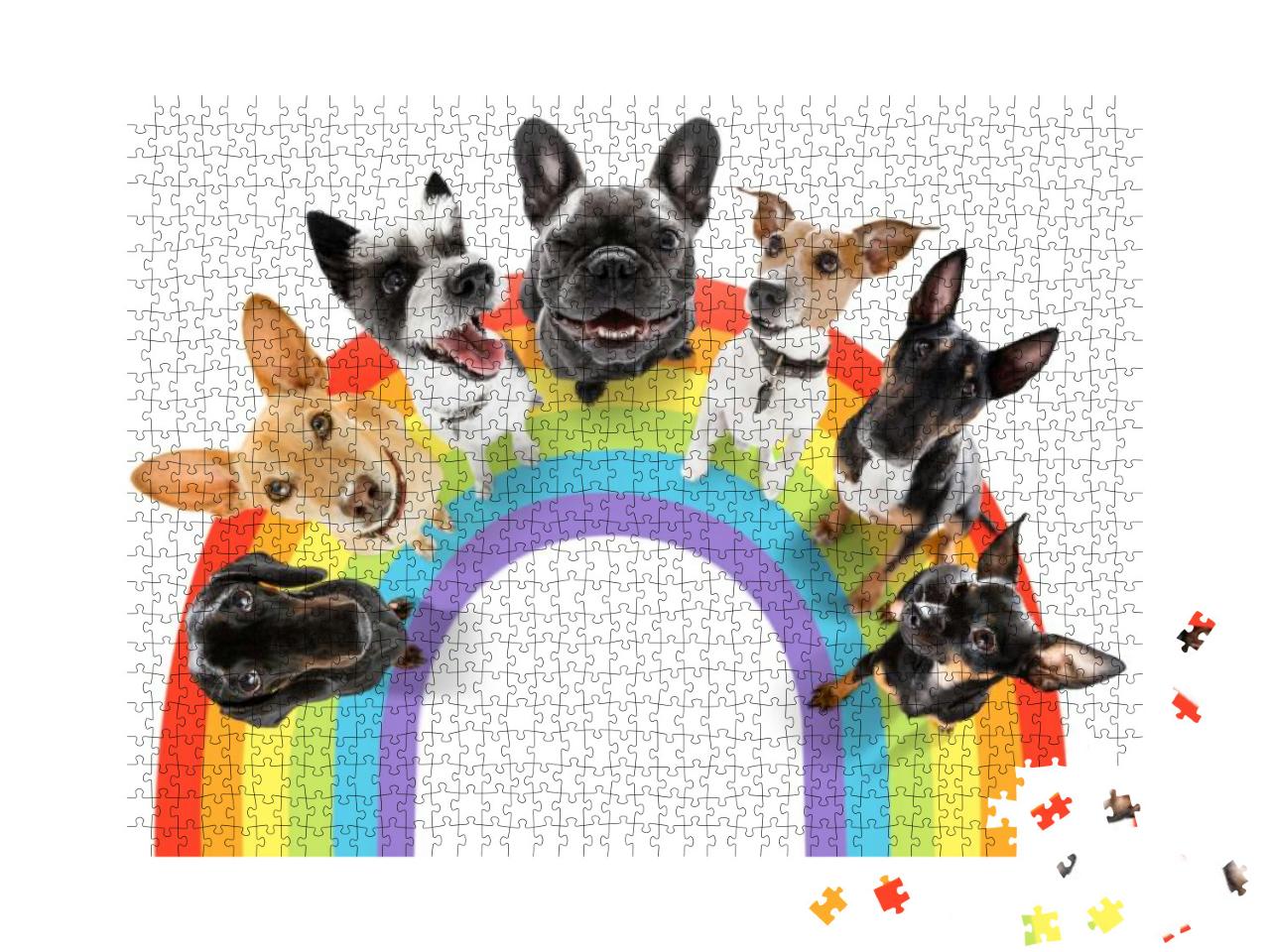 Fairy Funny Gay Row Couple of Dogs Proud of Human... Jigsaw Puzzle with 1000 pieces
