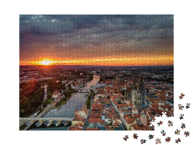 Regensburg from Above At Sunrise... Jigsaw Puzzle with 1000 pieces