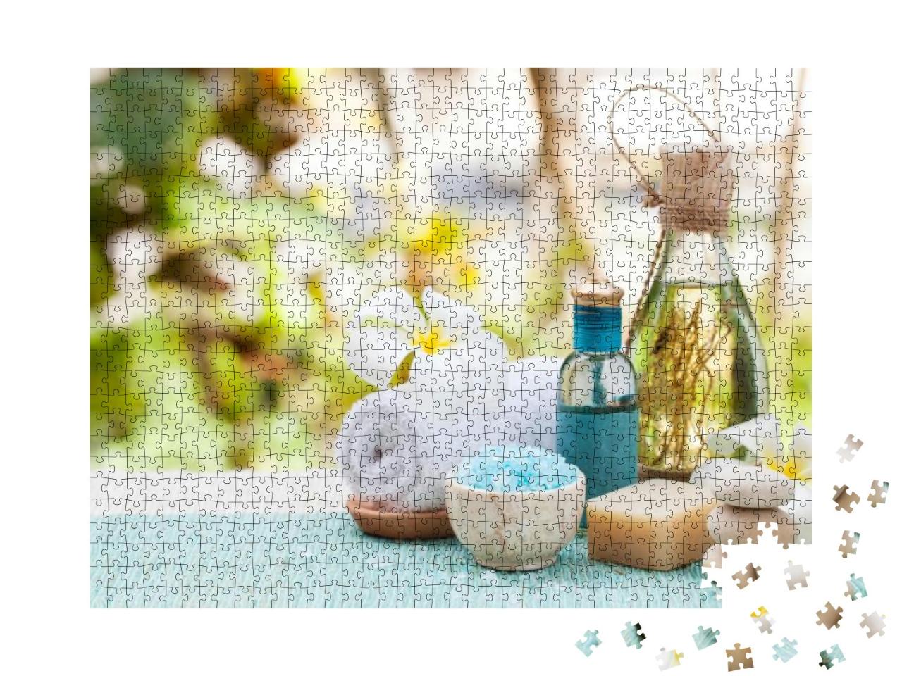 Spa & Wellness Massage Setting Still Life with Essential... Jigsaw Puzzle with 1000 pieces