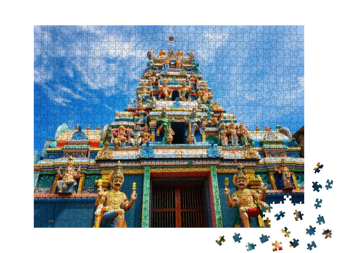 Exterior of Traditional Hindu Temple in Galle Road, Colom... Jigsaw Puzzle with 1000 pieces