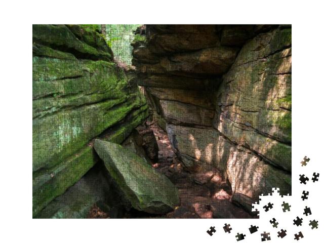 The Famous Ledges At Ohio's Only National Park, Cuyahoga... Jigsaw Puzzle with 1000 pieces