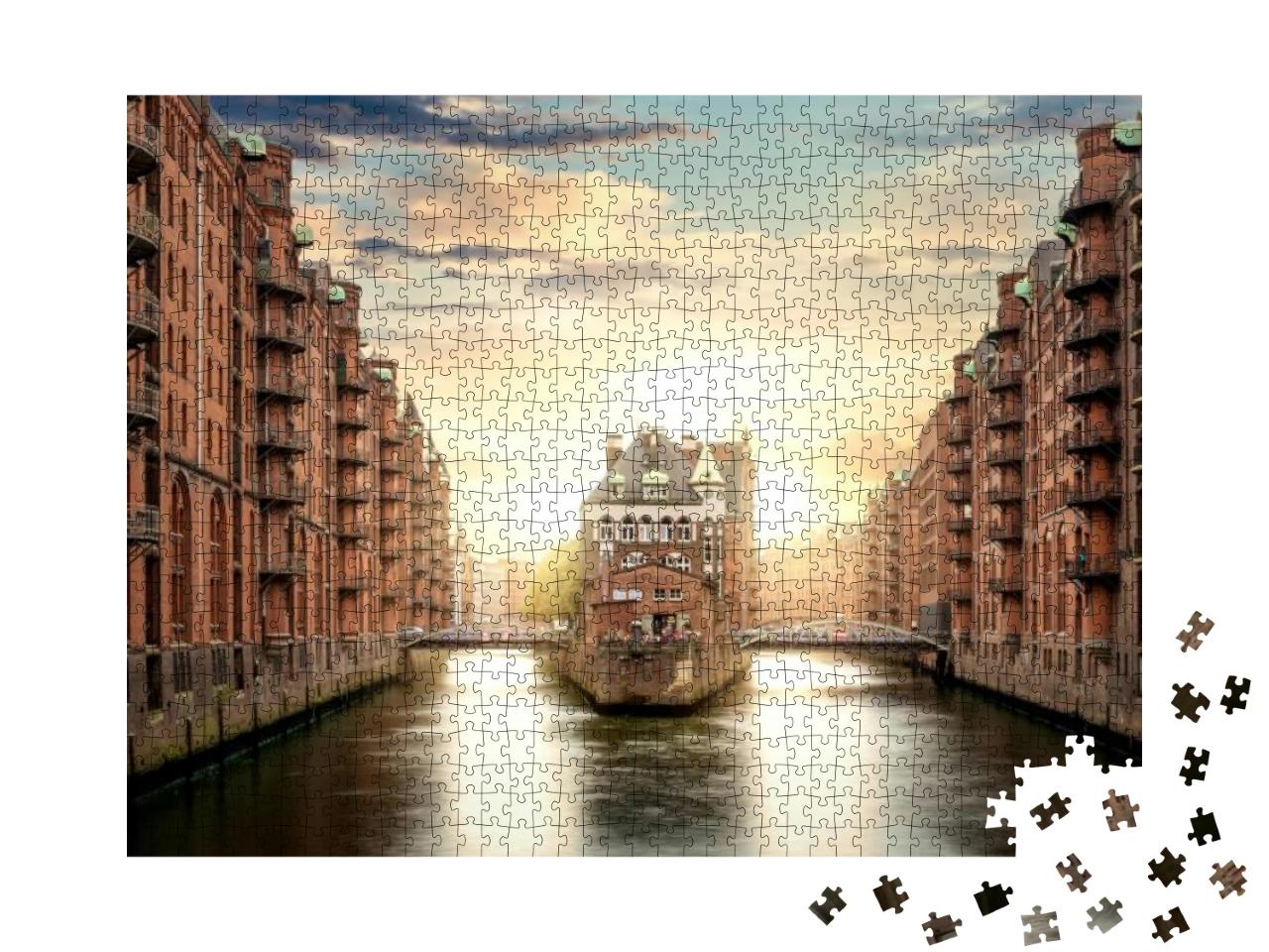 Hamburg, Germany - the Famous Water Castle in the Speiche... Jigsaw Puzzle with 1000 pieces