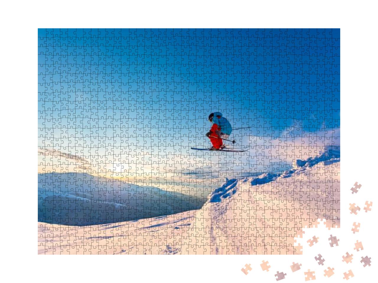 Good Skiing in the Snowy Mountains, Carpathians, Ukraine... Jigsaw Puzzle with 1000 pieces