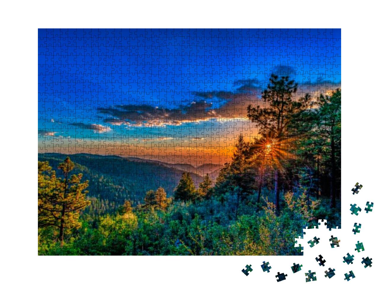 Sunset in the Mountains of Cloudcroft New Mexico... Jigsaw Puzzle with 1000 pieces