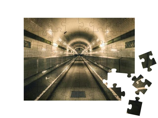 Historic Elbtunnel in Hamburg... Jigsaw Puzzle with 48 pieces