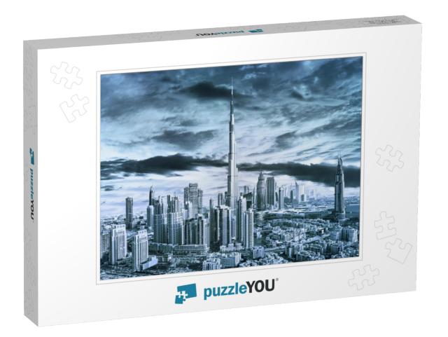 Dubai Downtown Skyscrapers, Dubai, United Arab Emirates... Jigsaw Puzzle