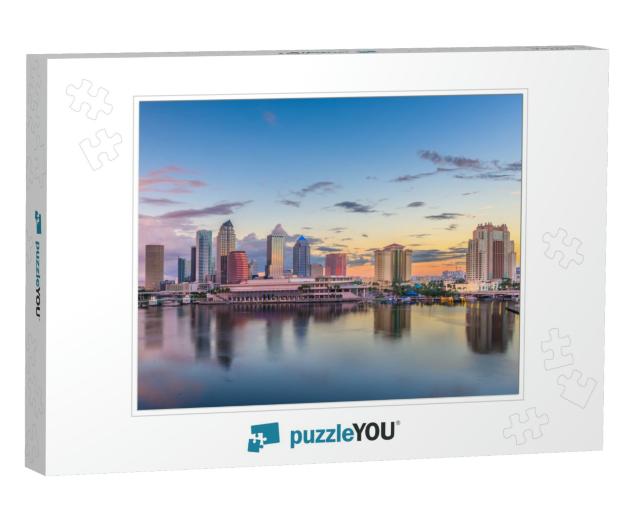 Tampa, Florida, USA Downtown Skyline on the Bay At Dawn... Jigsaw Puzzle