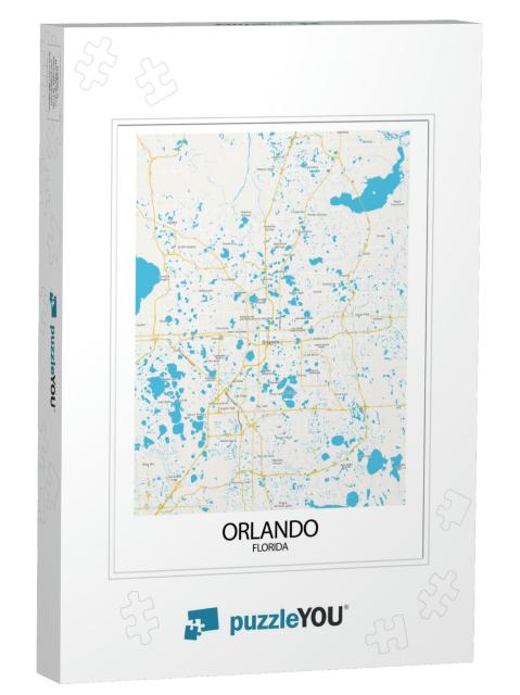 Poster Orlando - Florida Map. Road Map. Illustration of O... Jigsaw Puzzle