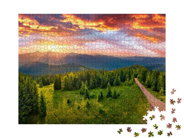 Amazing Summer View from Flying Drone of Yahidna Mountain... Jigsaw Puzzle with 1000 pieces