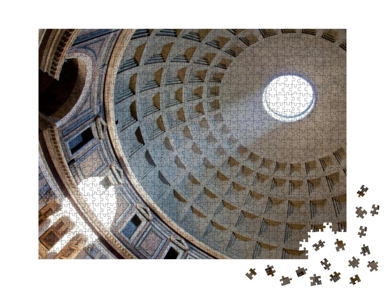 Interior of Rome Pantheon with the Famous Ray of Light fr... Jigsaw Puzzle with 1000 pieces